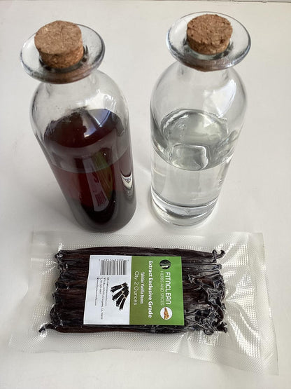 2oz. Tahitian Vanilla Beans Grade B Extract Exclusive (1/8 Lb) Bulk|4"-5" Whole Natural Raw NON-GMO PODS by FITNCLEAN VANILLA