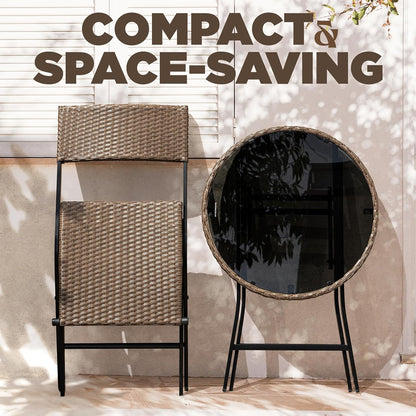 IDZO Metal Wicker Bistro Set with Round Table