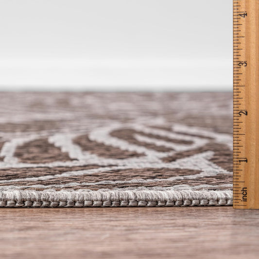 Keen Home Design Terrace Outdoor Area Rug - 4x6 Washable Indoor/Outdoor Rug for Patio, Kitchen, Balcony, Beach, Garden, Deck and Porch, Size: 3'10"x5'7"