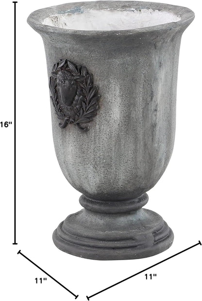 Studio 350 Grey Resin Rustic Planter 16 x 11 x 11-11 x 11 x 16Round
