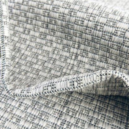 Unique Loom Collection Casual Transitional Solid Heathered Indoor/Outdoor Flatweave Area Rug (13' Round, Light Gray/Ivory)
