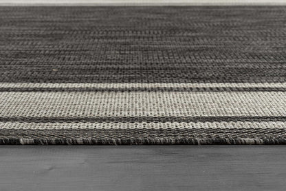 Beverly Rug Large Outdoor Rug 10x14 Modern Bordered Area Rugs for Indoor and Outdoor Patio Deck Porch Garden Waterproof Weather Sun Resistant Washable Outside Carpet (10 x 14 Dark Gray)