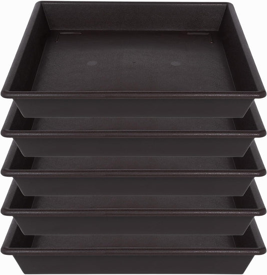 Square Plant Saucer 14 Inch 5 Pack，Plant Stand Plant Trays for Pots Heavy Duty Plastic Plant Saucers for Indoors Outdoors, Flower Pot No Holes Plant Lover Gardening Gifts