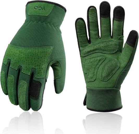 Vgo... Garden Gloves for Women,Puncture-proof,Thornproof,Women's Safety Work Gloves for Weeding, Digging, Raking, Pruning and Planting,Touchscreen,Synthetic Leather(XL, Green, SL7471)