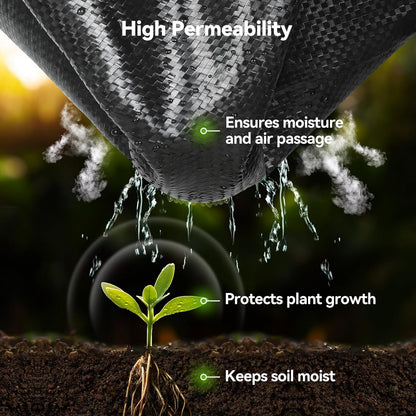 4ftx50ft Weed Barrier Landscape 3.2oz Fabric Heavy Duty, Woven Weed Control Cloth, Woven Geotextile Fabric for Underlayment, Gardening Ground, Commercial Driveway Weed Block Cover Mat