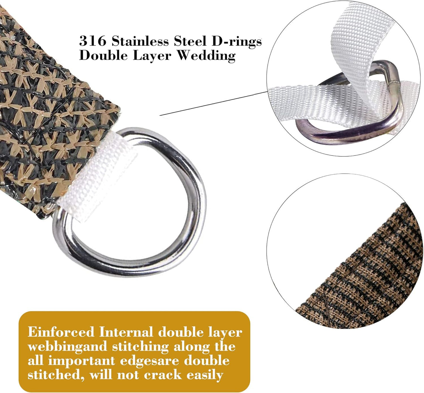 4' x 4' Brown Square Sun Shade Sail SSP1212 Canopy Durable Fabric UV Block Awning,We Make Custom Orders