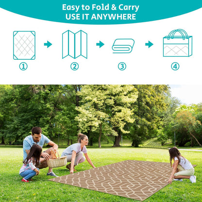 HEBE Outdoor Rug Waterproof 8x10, Reversible Plastic Straw Rug RV Camping Rug, Indoor Outdoor Patio Mat Clearance, Outside Carpet for Porch,Deck,Camper,Balcony,Backyard,Picnic