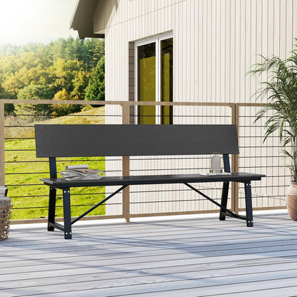 Tangkula 72” Outdoor Bench, Extra Long Patio HDPE Bench for 4 People, 1100 lbs Weight Capacity, Heavy-Duty Patio Picnic Dining Bench for Garden, Porch, Lawn, Backyard & Park