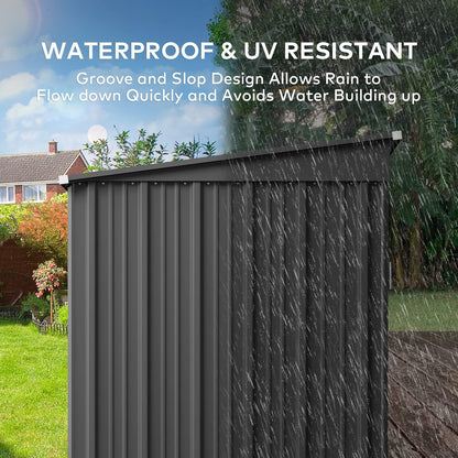 Gizoon 6' x 4' Outdoor Storage Shed with Double Lockable Doors, Anti-Corrosion Metal Garden Shed, Waterproof Shed Outdoor Storage Clearance for Backyard Patio Lawn-Dark Gray