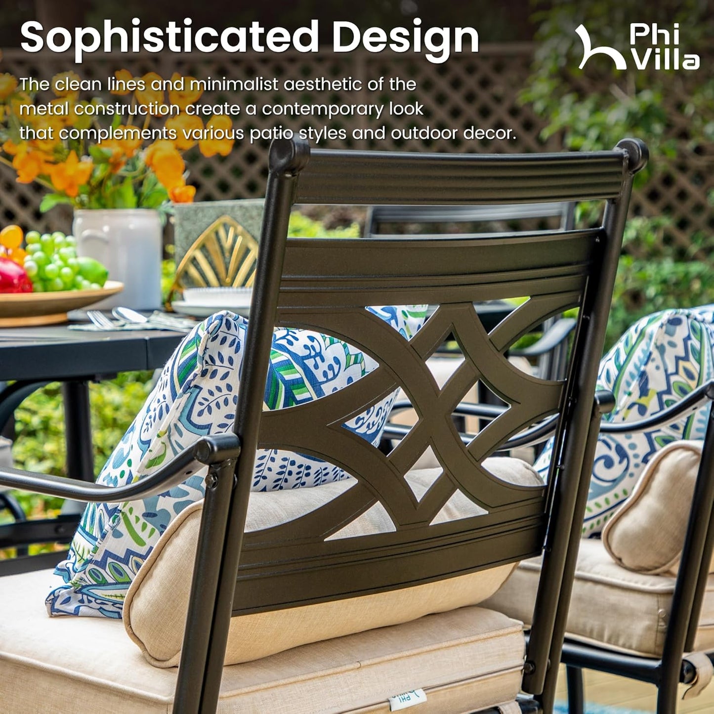 PHI VILLA 3 Pieces Patio Bar Set,Outdoor Bar Table and Chairs Set, Strong and Heavy Duty Outdoor Bar Set with Cushion and Pillow，2PCS Swivel Bar Stools with Square Bar Height Table
