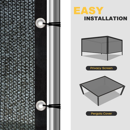 VICLLAX 30% Shade Cloth, 9x20FT Durable Black Mesh Trap with Every 3 FT Grommet, Sun Shade Fabric Netting for for Plants Cover, Greenhouse, Chicken Coop, Barn Kennel, Garden Patio