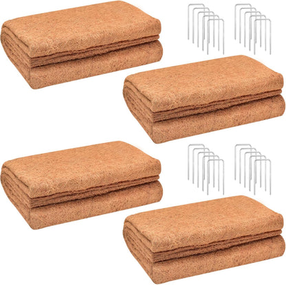 ZeeDix 4 Pack No-Slip Ice and Snow Carpet- 31 x 80 x 0.28In Thickened No Slip Ice Carpet Outdoor Runner Natural Coconut Fiber Mat for Walkway, Garden Doorway Stair Porch Outdoor Safer Walking