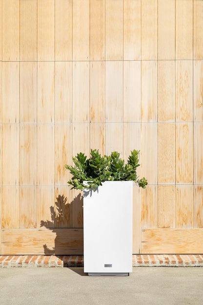 Veradek Block Series Pedestal Planter - Tall Planter for Indoor or Outdoor Front Porch | All-Weather Use with Removable Insert Bucket | Modern Décor for Flowers, Tall Trees, Faux Plants