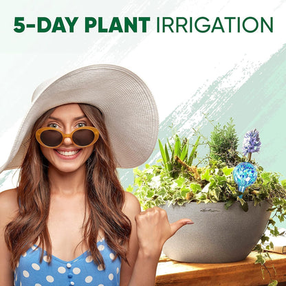 Plant Watering Globes Set of 2 - Small Self Watering Globes for Indoor & Outdoor Plants - Multicolored, Automatic, Glass Watering Bulbs for Daily Use, Plant Watering Devices