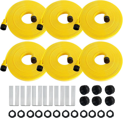 6-Pack Sprinkler Hose with Holes 25 ft – Flexible Sprinkler Soaker Hose for Lawn & Garden, 150 ft Total Drip Irrigation System – Yard Watering Solution, Durable & Easy to Use