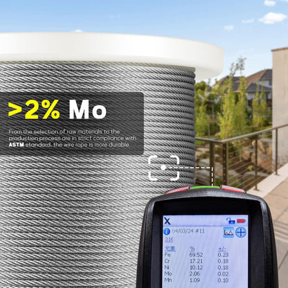 KALLDSY 400FT 1/8" T316 Stainless Steel Cable, Wire Rope Aircraft Cable for Deck Cable Fence Railing Kit, and DIY Balustrades, 7x7 Strands Construction, Comes with a Cutter