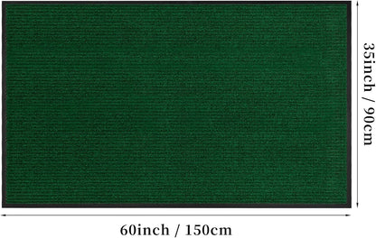 Profile Rubber Door Mat, 60x35inch, Heavy Duty, Entrance Doormat, Indoor and Outdoor, Waterproof, Easy Clean Shoe Scraper, Home Rug Welcome Mats for Entryway, Patio, Porch, Green