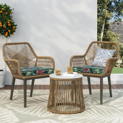 Favoyard Outdoor Chair Cushion 22 x 22 x 3 In Waterproof Pattern Fade Resistant Cushions for Patio Furniture with Removable Cover Attach Straps 28D Foam Insert Cushions Pads for Seat Sofa Couch 2 Pack