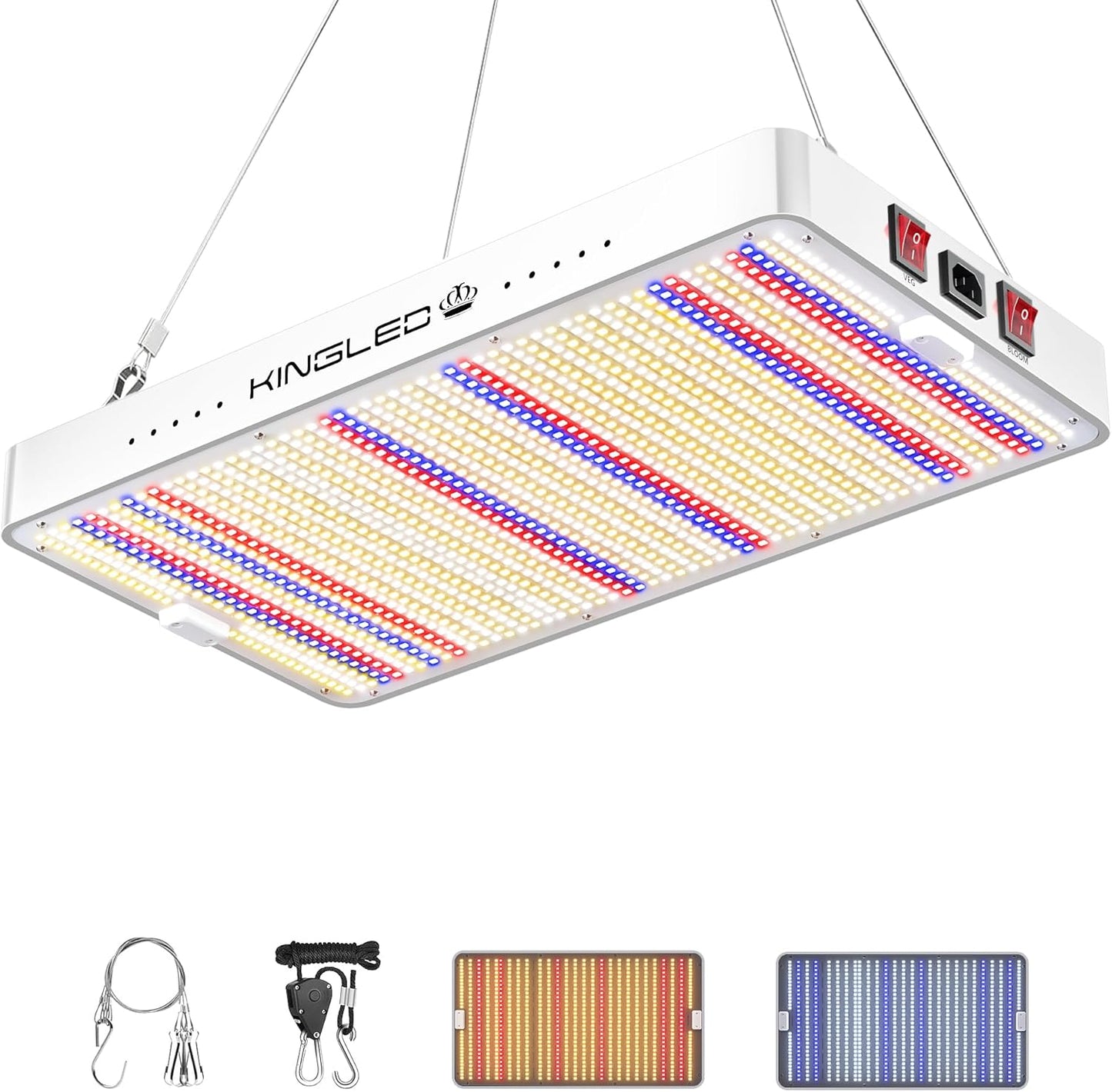 2025 KP3000 LED Grow Lights with Yield LEDs 4x4ft Coverage Full Spectrum Grow Lights for Indoor Hydroponic Plants Greenhouse Growing Lamps Veg Bloom Daul Mode
