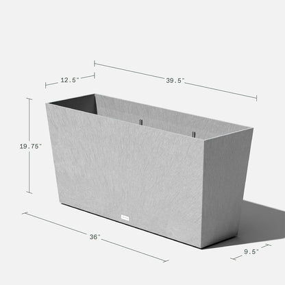 Veradek Pure Series Midori Trough Planter - Large Rectangular Planter for Indoor or Outdoor Deck/Porch | Durable All-Weather Use with Drainage Holes | Modern Decor for Shrubs, Flowers, Small Plants