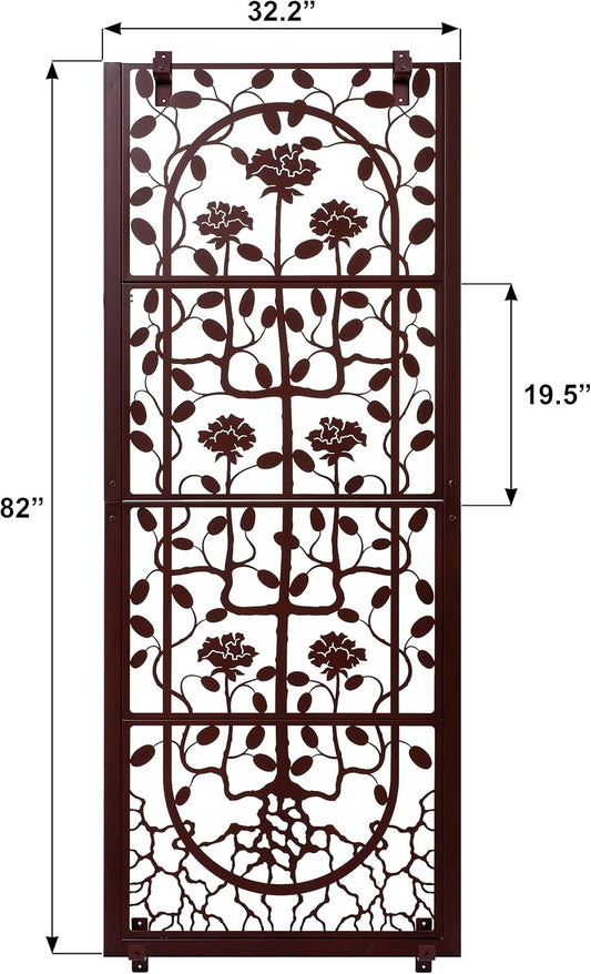 H Potter Wall Trellis Patio Deck Garden Balcony for Climbing Plants Metal Art Decor Decorative Privacy Screen Panel Outdoor Indoor Backyard Roses Vines Wall Brackets Included