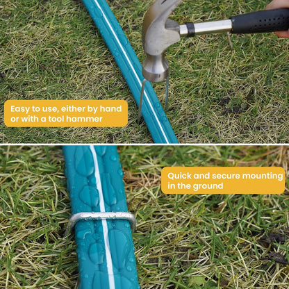 LINEX Sprinkler Soaker Hose 15 ft for Garden Lawn Watering Hose with Stakes
