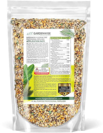8-4-8 Professional Palm Tree Fertilizer Plant Food; for Indoor Potted Plants and Outdoor Landscape Palm Trees; Quick-Release Nitrogen Fertilizer and Continuous Feeding (5 QUARTS)