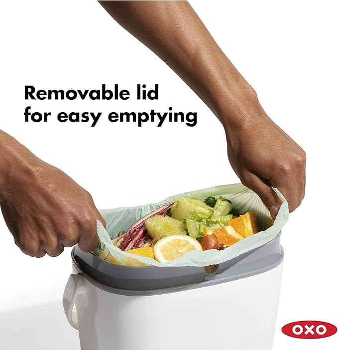 OXO Good Grips EASY-CLEAN COMPOST BIN - WHITE - 1.75 GAL/6.62 L