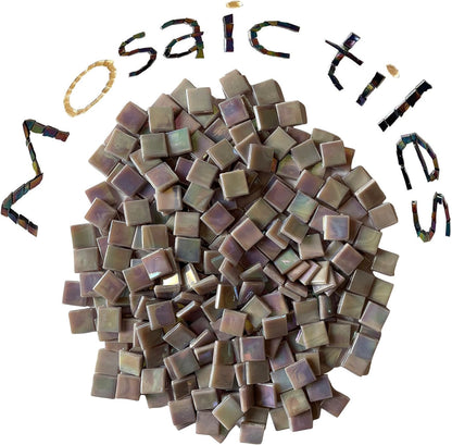 SMEIINIK 1.1lb Bulk Single Iridescent Color Mosaic Tiles for Crafts, Glass Mosaic Pieces for Mosaic Puzzles, Stained Glass Tiles for Mosaic DIY, Mosaic Making Supplies(WJ41-6)
