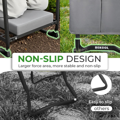 Garden Kneeler and Seat with Upgraded Wide & 3" Thick Kneeling Pad, Heavy Duty Garden Stool with 2 Large Tool Bags, Portable Bench for Planting, Weeding, Gardening Gifts for Women, Men, Seniors