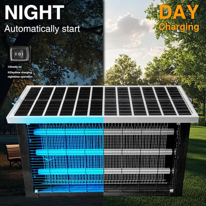 Super Large Solar Bug Zapper Outdoor for 8000 sq.ft, Portable Mosquito Zapper with High Powered, Rechargeable Electric Fly Zapper for Patio Garden Backyard RV Camping Pond Pest Control