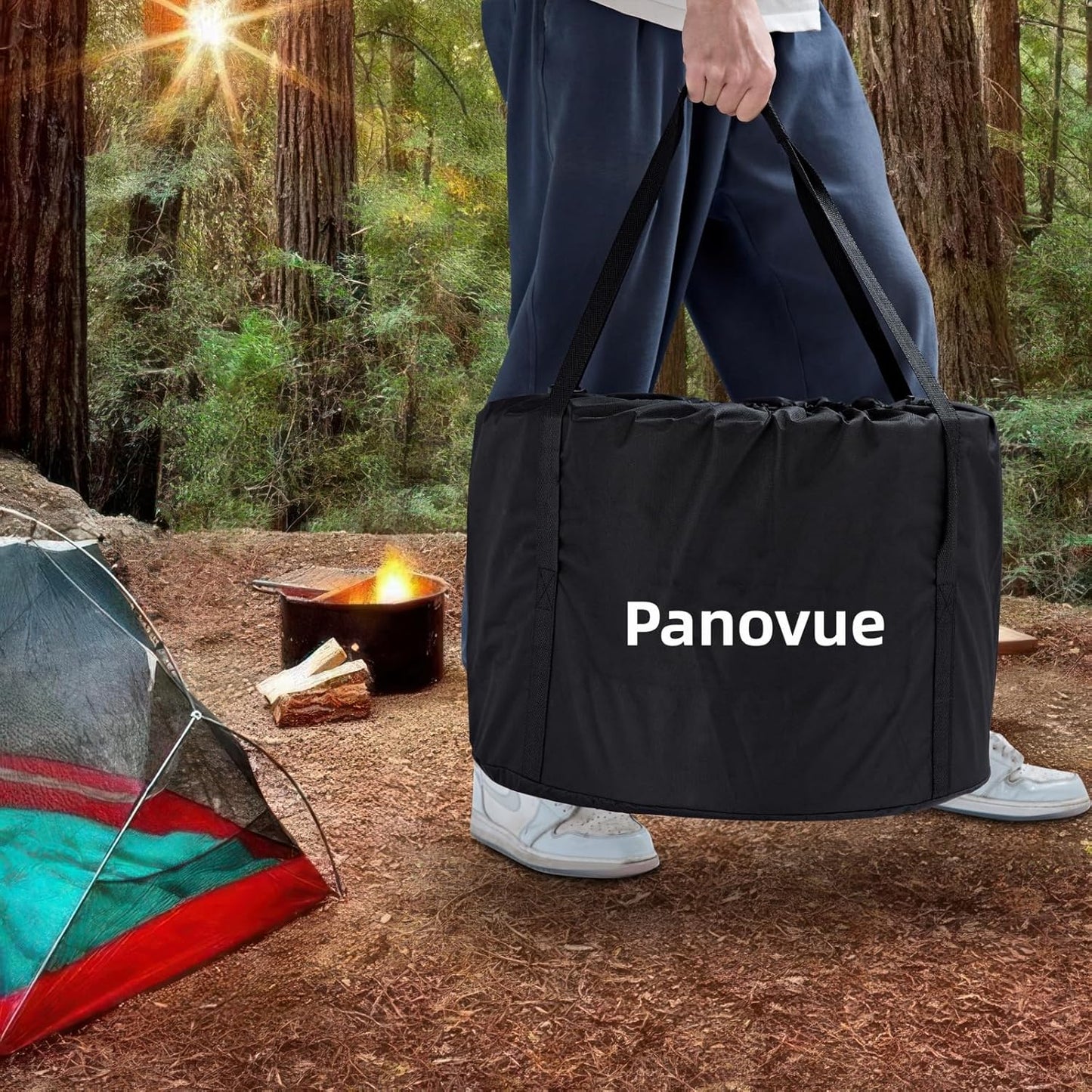 19.5 inch Smokeless Fire Pit with Carry Bag, Stainless Steel Outdoor Smokeless Firepit, Wood Burning Fire Pits for Camping, Bonfire,Low Smoke Firepit for Outside(Silver)
