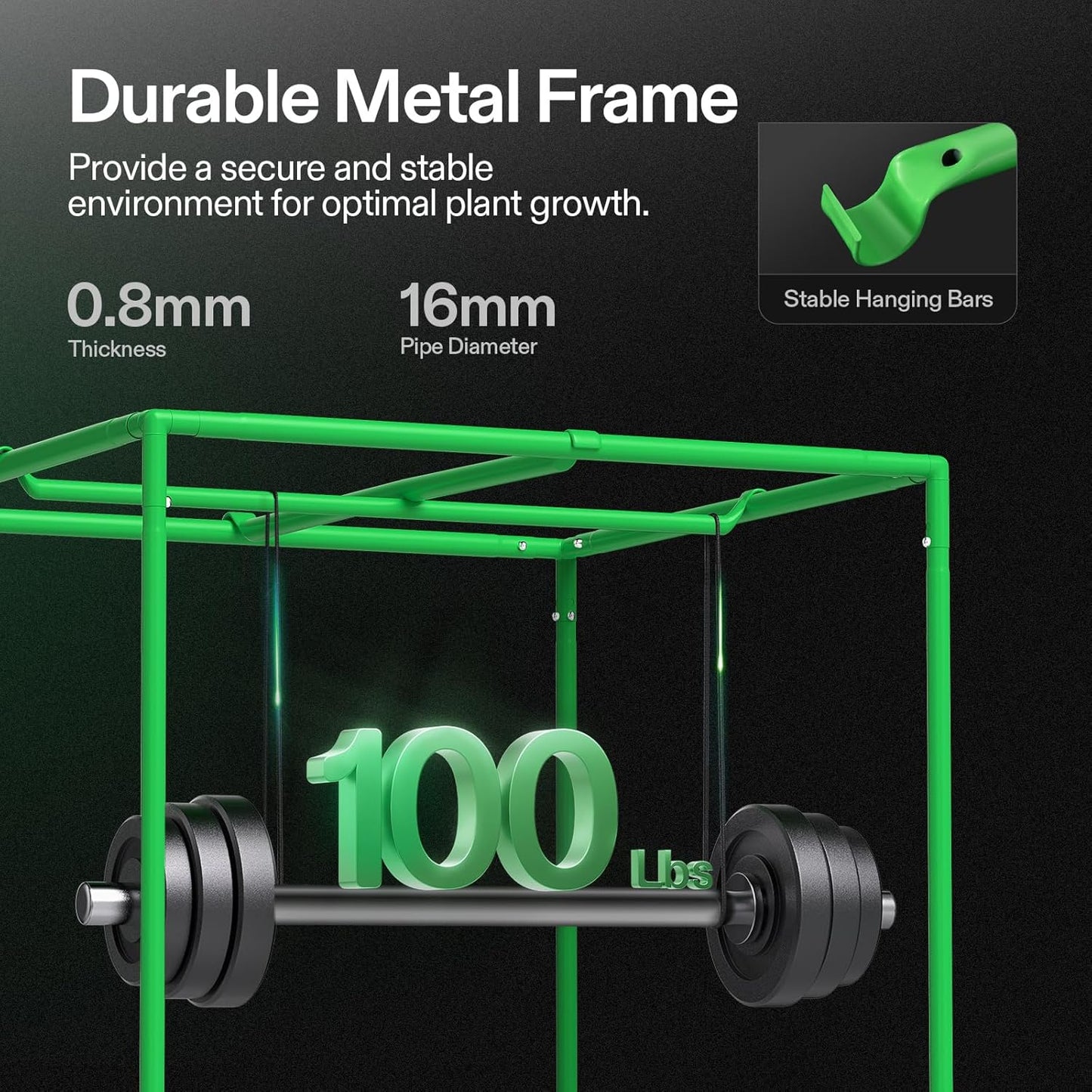 VIVOSUN S326 36"x20"x63" Grow Tent, High Reflective Mylar with Observation Window and Floor Tray for Hydroponics Indoor Plant for VS1000/VS2000