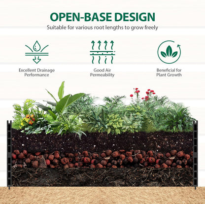Vertical Screen Planter Bed - Raised Garden Box with Trellis for Climbing Plants, Durable Privacy Fence Planter for Outdoor, Patio, Deck Aluminum Frame, Black