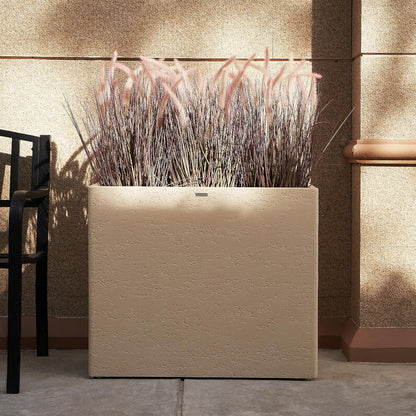 Tall Rectangular Composite ConcretePlanter（30Lx12Wx25H，66 Pounds）,Durable All-Weather Use with Drainage Holes,Large Rectangular Planter for Outdoor Indoor Plants