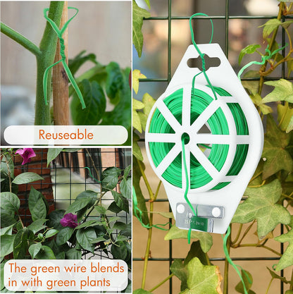 Gardzen 328ft Twist Ties, Reusable Coated Wire Plant Ties with Cutter, Ideal for Sealing Plastic Bags, Bread Bags, Organizing Cords, Gardening Activities