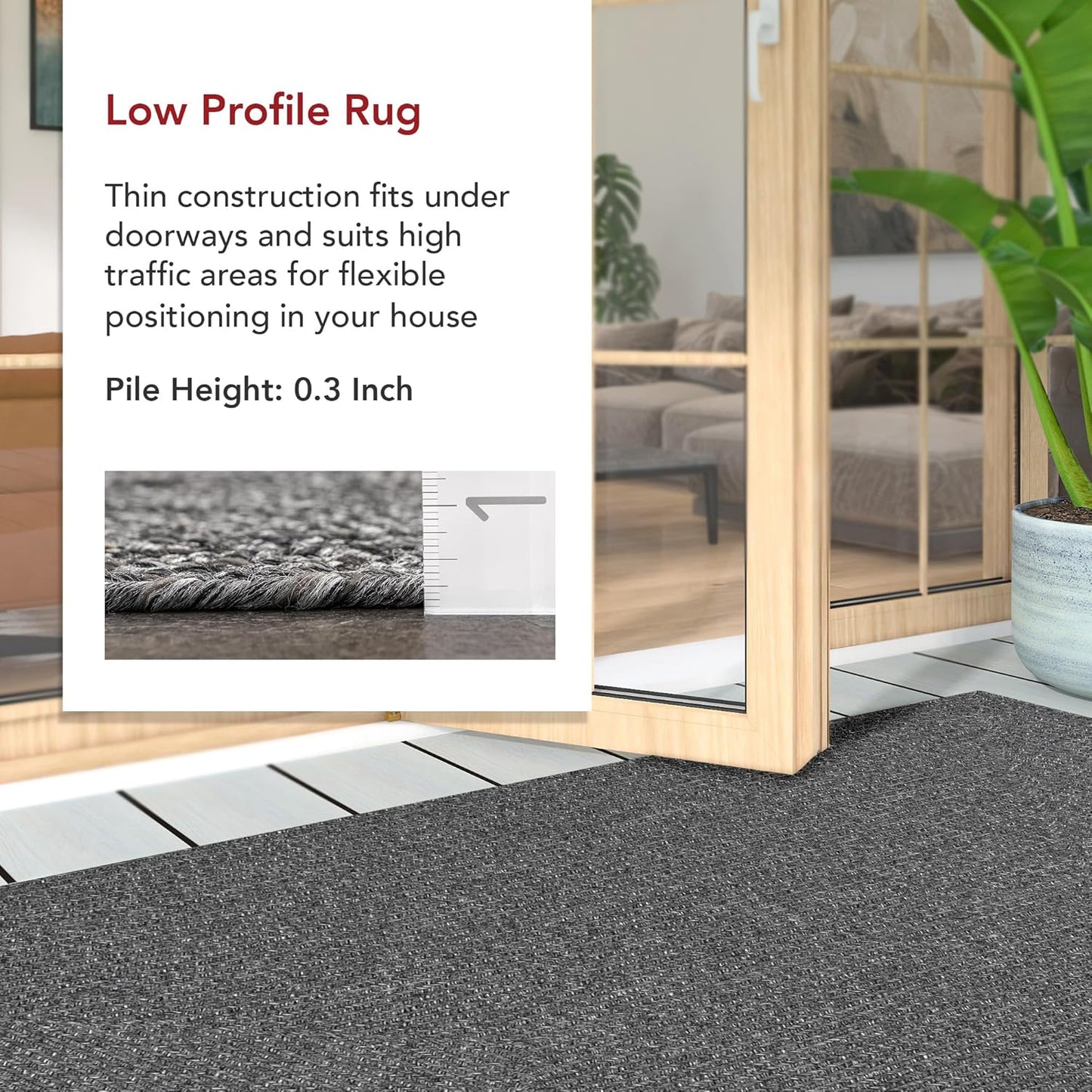 nuLOOM 3' x 5' Solid Hand Braided Indoor/Outdoor Area Rug, Pet-Friendly, High Traffic, Weather Resistant, for Patio, Balcony, Bedroom, Living, Dining Room, Wynn Charcoal