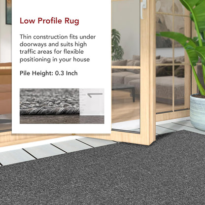 nuLOOM 2' x 8' Solid Hand Braided Indoor/Outdoor Area Rug, Pet-Friendly, High Traffic, Weather Resistant, for Patio, Balcony, Bedroom, Living, Dining Room, Wynn Charcoal