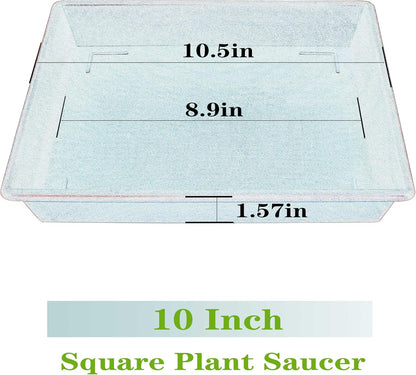 Square Plant Saucer 5 Pack 8 10 12 14 16 18 20 Inch, Flower Pot No Holes Plant Drip Trays, Plant Trays for Pots Heavy Duty Plastic Plant Saucers for Indoors Outdoors