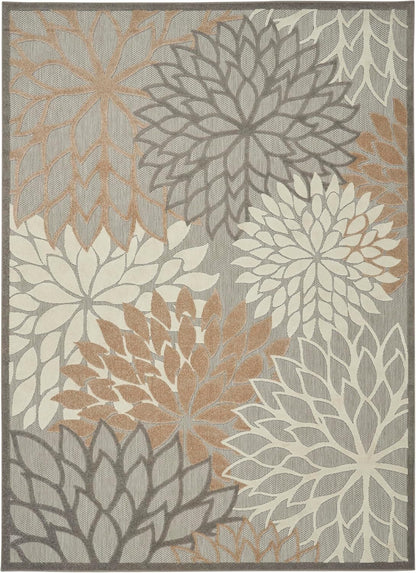 Nourison Aloha Indoor/Outdoor Natural 9'6" x 13' Area -Rug, Tropical, Botanical, Easy Cleaning, Non Shedding, Bed Room, Living Room, Dining Room, Deck, Backyard, Patio (9x13)