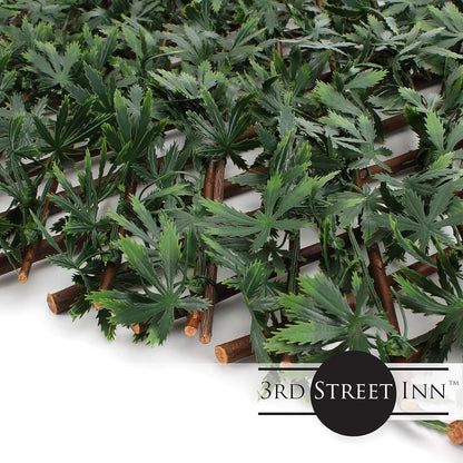 3rd Street Inn™ Leaf Trellis - Bamboo Greenery Panel - Boxwood and Ivy Privacy Fence Substitute - DIY Flexible Fencing (1, Cannabis)