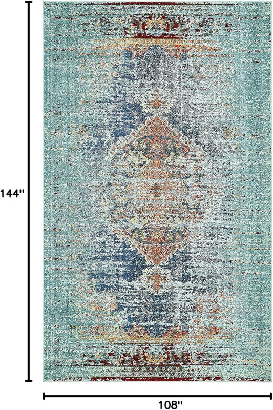 Unique Loom Outdoor Solid Collection Area Rug (9' x 12' 2" Rectangle Rust Red/Beige)