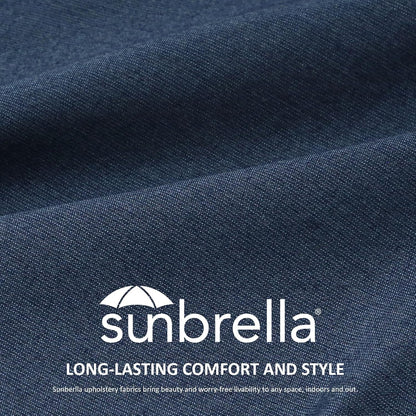 Sunbrella Round Corner Seat Cushions, 17" x 16" x 2", Set of 4, Indoor Outdoor Water Repellent Universal Chair Pads with Ties for Patio Furniture, Garden Dining Chairs, Specrtum Indigo