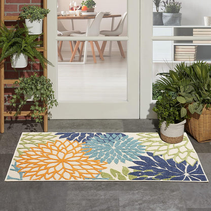 Nourison Home Aloha 36" x 60" Fabric Indoor/Outdoor Rug in Multi-Color