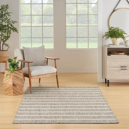 Nourison Home Positano 4' x 6' Fabric Grey Ivory Area Rug
