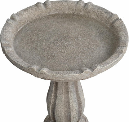 Bird Bath for Outdoor - 26'' Tall Resin Stone Modeling Design Birdbaths, Lightweight and Durable - Enhance Your Outside Garden with This Stunning Water Feature (Ivory White)