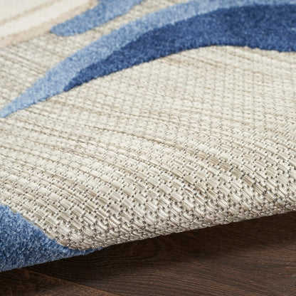 Nourison Home Aloha 3' x 4' Blue Gray Fabric Contemporary Area Rug (3' x 4')