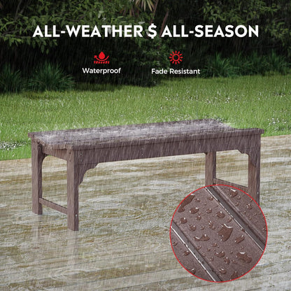 Outdoor Benches Weatherproof, All Weather Resistant Park Bench Poly Lumber Backless Garden Bench Seat for Entryway Front Porch, Dark Brown