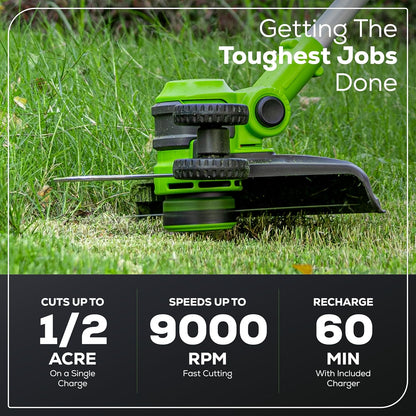 Greenworks 40V Cordless 2-in-1 Trimmer Edger (Gen 2) - 13" Lawn Weed Wacker for Fence & Sidewalk , Lightweight Gas Trimmer Alternative with Auto Feed Spool , 2.0Ah Battery & Charger (40-Min Runtime)
