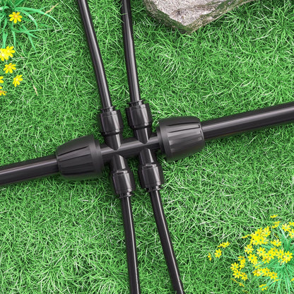6 Packs 1/2''to 1/4''Barbed Tee,Drip Irrigation Fittings for 6-Way Connector